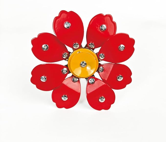 86-Piece Buildable Metal Flower Craft Kit – DIY Red Floral Assembly Model, Creative Construction Toy & Home Décor Gift for Adults and Kids