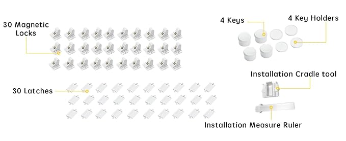 Vmaisi Magnetic Cabinet Locks for Babies (Standard, Count, 30.00)