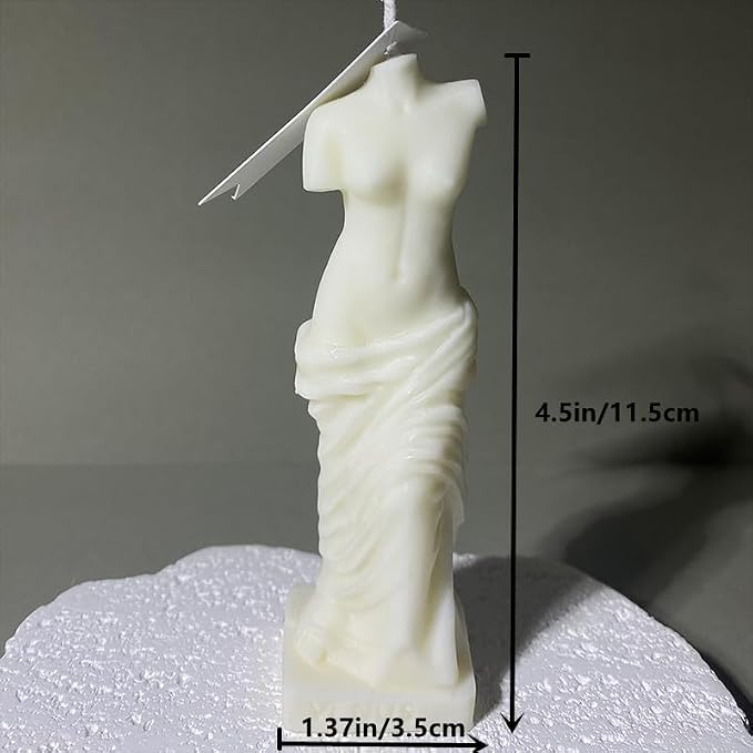 NatureMan 2 Pcs Venus Statue Scented Candle, Aroma Soy Wax Decorative Candle for Table Photo Prop Birthday Gift, for Meditation Stress Relief Mood Boosting Bath Yoga
