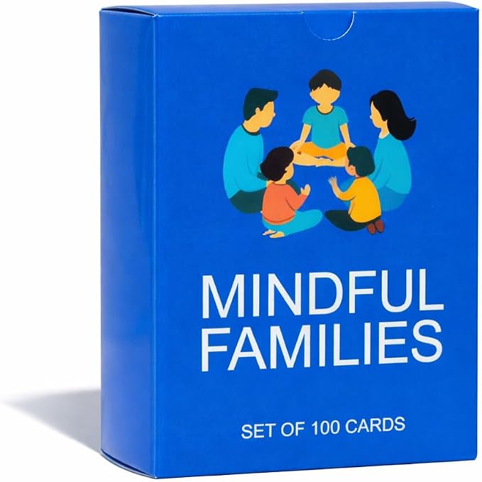 100 Mindful Families Conversation Cards – Mindfulness, Gratitude & Breathing Prompts for Self Care at Home, Travel & Therapy