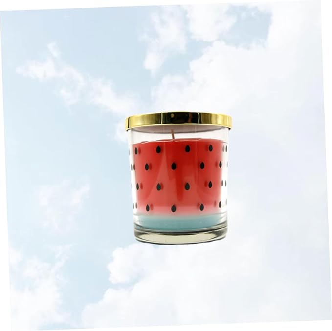 Fruit Shaped Smokeless Watermelon Scented Candle with Natural Essential Oils Handmade Aromatherapy Candle for Home and Office Décor