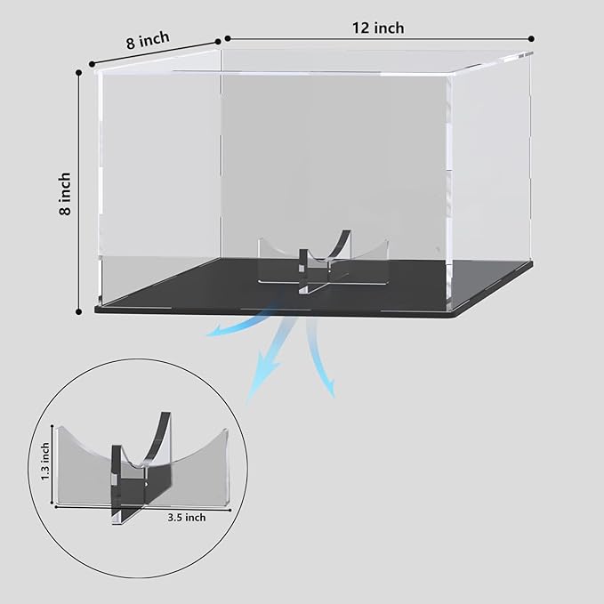 Acrylic Display Case with Detachable Ball Stand, Compatible with Full Size Soccer & Rugby Ball, Dustproof Display Box for Exclusive Collectible Sport Memorabilia