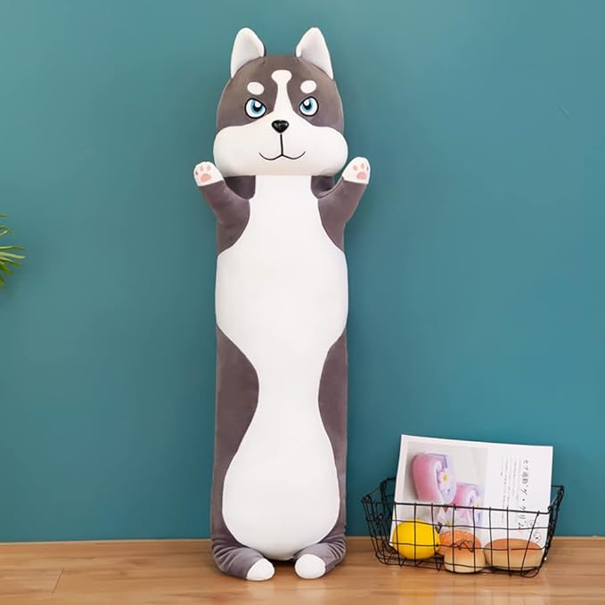 Long Husky Dog Stuffed Animals 26 Inch Dog Plush Toys Puppy Plushies Super Soft Cute Cuddly Sleep Hugging Pillow Cushion Stuff Dolls Birthday Gift for Child Kids Boys Girls Room Decor, 26Inches