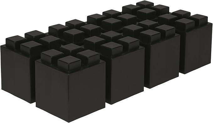 EverBlock 6" x 6" Half Size Plastic Modular Block Bulk Pack | Giant Building Blocks | Easy to Connect & Reuse | Indoor & Outdoor Use | Build Displays & Structures | Black