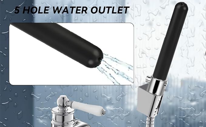 Shower Enema System with 79 Inch Hose, 3-Way Diverter, Water Control Valve for Men and Women Portable Cleaning, Enema Nozzle Kit Cleaner Attachment