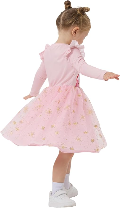 Disney Princess Frozen Minnie Mouse Dress Girls Sparkle Ruffle Tulle Tutu Birthday Party Fall Outfits Clothes Baby to Toddler