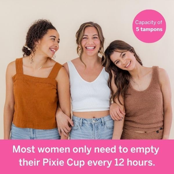Pixie Soft Menstrual Cup - Ranked 1 for Most Comfortable Reusable Period Cup - Buy One We Give One - Includes Ebook Guide, Cleaning Wipes, Lube, & Storage Bag - Tampon and Pad Alternative