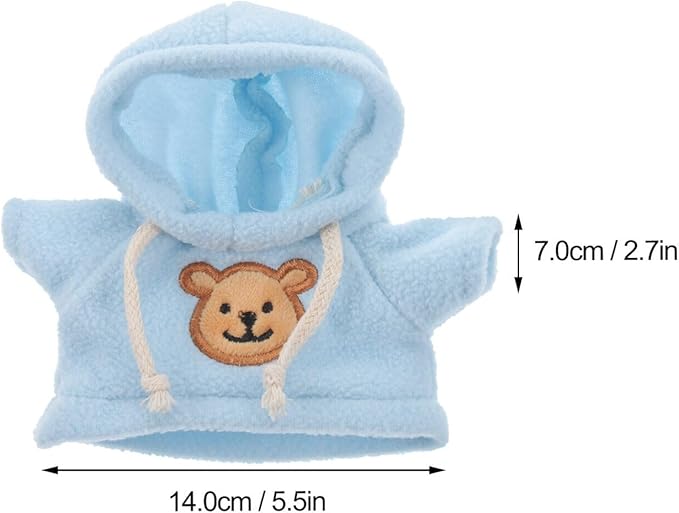 Toyvian 2pcs Small Plush Bear Doll Costume Outfit Girl Boy Plush Doll Hooded Sweater Clothes Cute Stuffed Animal Outfit Clothing for 6-8 Inch Bears