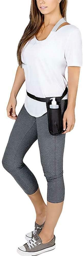 Massage Bottle Holster Durable Waist Pack, Single Bottle Holster Kit, Adjustable Strap,Heavy Duty Essential Oil Dispenser for Massage Practitioners (Black)