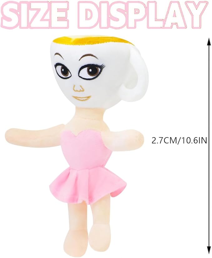 Italian Brainrot,Tung Tung Tung Sahur Plushies Toy 16inch for Fans Gift, Soft Stuffed Animal Pillow for Home Bedroom Decor, Birthday Christmas Choice (Ballerina Cappuccina)
