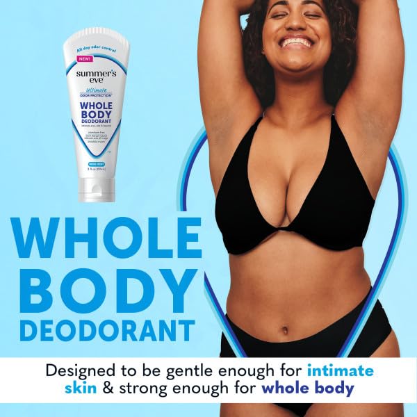 Summer’s Eve Ultimate Odor Protection Whole Body Deodorant Cream, Fresh Scent, Aluminum Free, All Day Odor Control, Invisible Cream, 3 Ounce (Pack of 2)