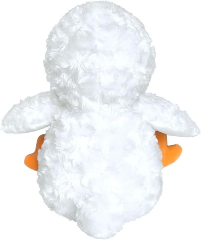 Rose Duck Plush Stuffed Animal, Cute Furry White Duck Toy, Soft Cuddly Plushie Hugger Toy for Boys Girls, Gifts for Kids or Girlfriend, 9 Inches
