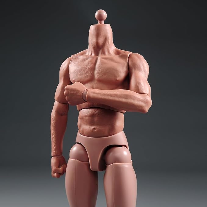 1/6 Scale Muscle Male Body 12in Flexible Muscle Male Action Figure Doll Miniature Figure Without Head Sculpt