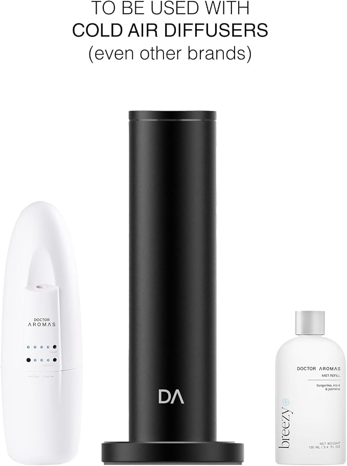 Doctor Aromas Oil Diffuser Essential Oil Blend Refill – Premium Aromatherapy & Home Fragrance, Scent of Tangerine, Mint & Jasmine, 3.4 fl oz (100 ml) (Breezy)