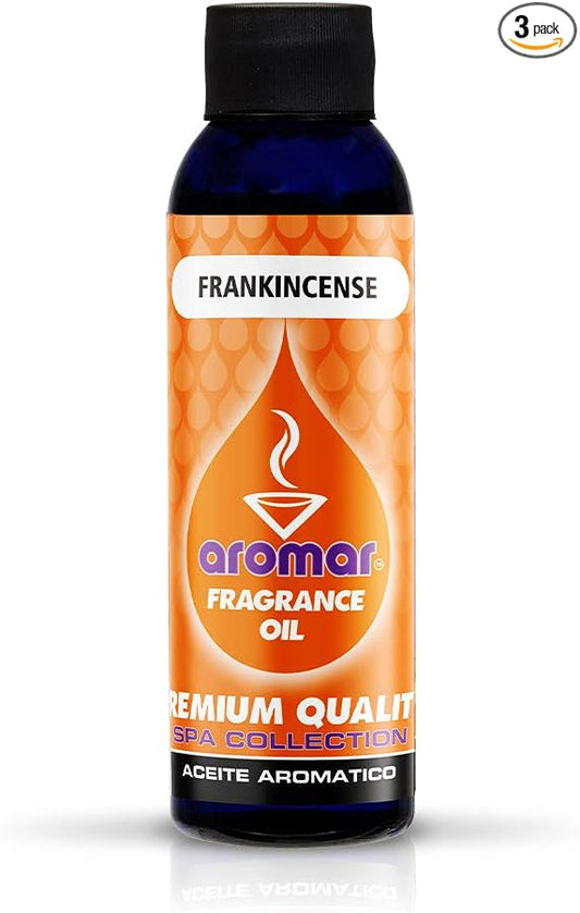 AROMAR Premium Fragrance Oil, 4oz Bottle 3 Pack Long Lasting Aromatic Scent, Fresh and Revitalizing Aromatherapy for Living Room, Bedroom, and Kitchen 12oz Frankincense