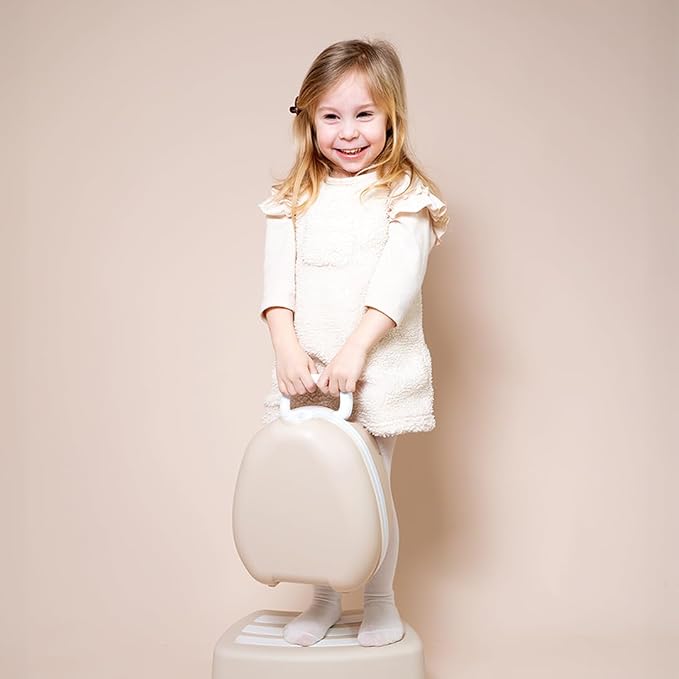 My Carry Potty - Natural Beige Travel Potty, Award-Winning Portable Toddler Toilet Seat for Kids to Take Everywhere