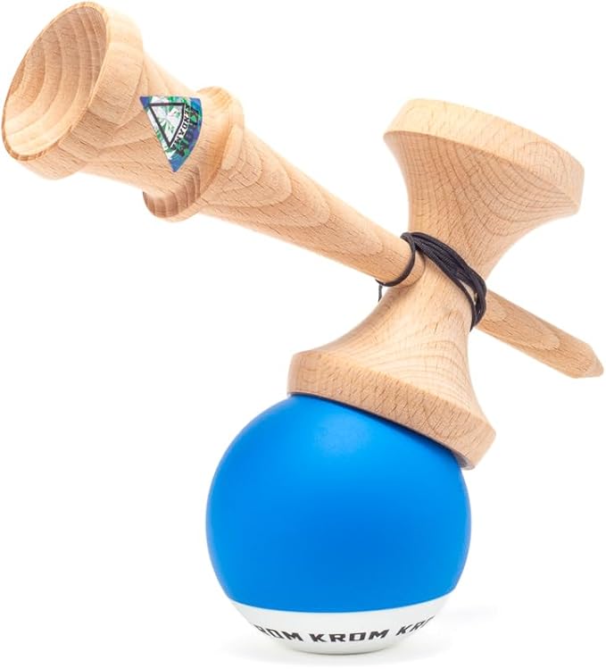 Kendama Toy POP Dark Blue - High Wood Quality - Extra Strong - for Beginner and Pro - Gift Pack : Extra String + Stickers