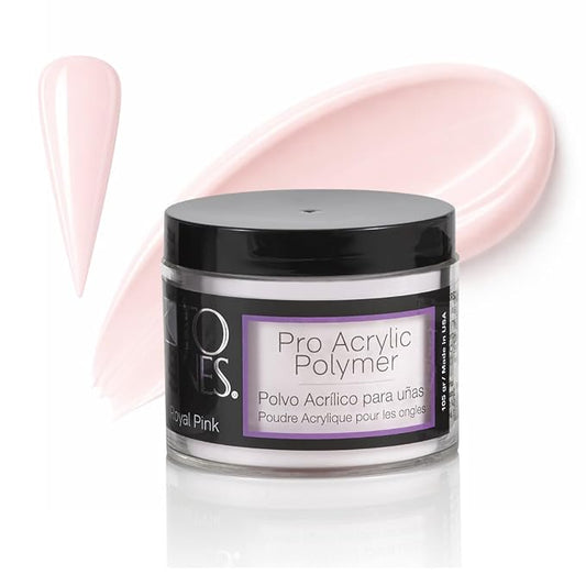 Tones Pro Acrylic Nail Powder, Royal Pink (Soft, Creamy Pastel Pink), (3.5 Fl Oz) - Long-Lasting & Non-Yellowing Polymer for Salon Quality Nail Extensions & 3D Art
