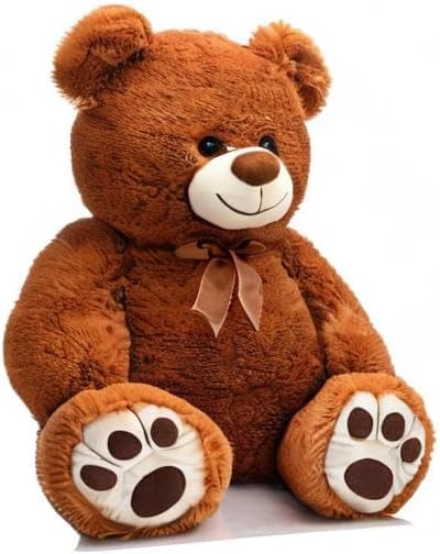 HollyHOME Teddy Bear Stuffed Animal Plush Giant Teddy Bears with Footprints Big Bear 36 inch Brown