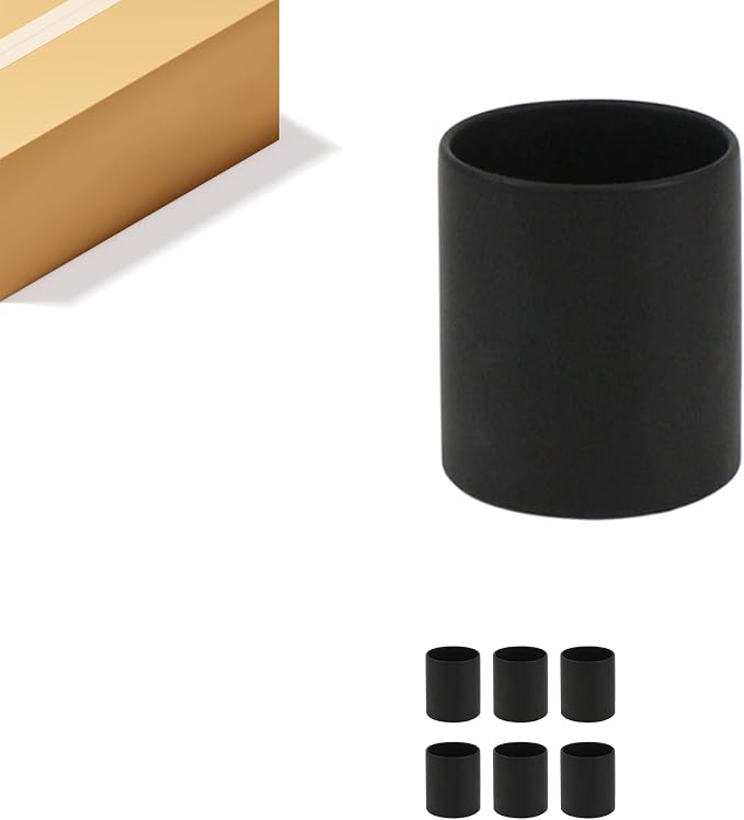 WGVI Matte Black Ceramic Cylinder Vase Width 3.75" Height 4", Flower Arrangements, Candle Holder, Terrarium Planter Pot, Tabletop Storage Container Organizer Pen Brush Holder, Bulk Wholesale, 6 Pcs