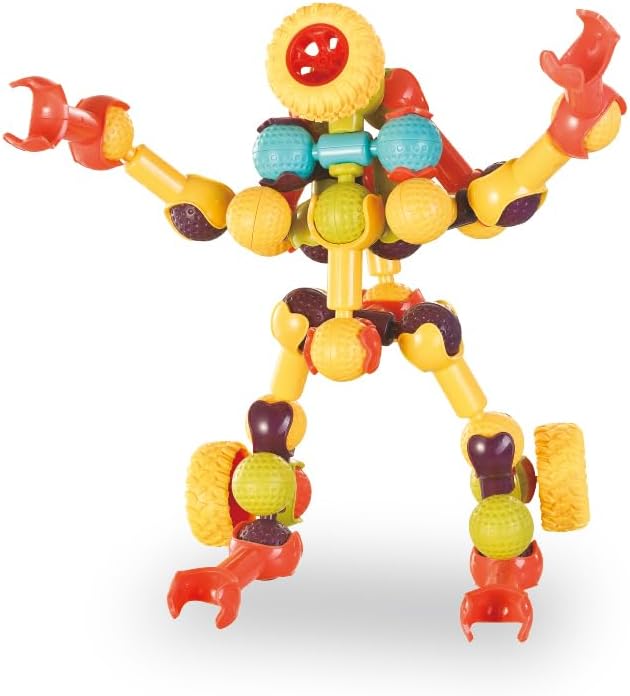 Colorful Building Block Set, 29 Pieces, Multicolor Plastic Robot/Chariot (10.2 x 2.8 x 8.3 in)