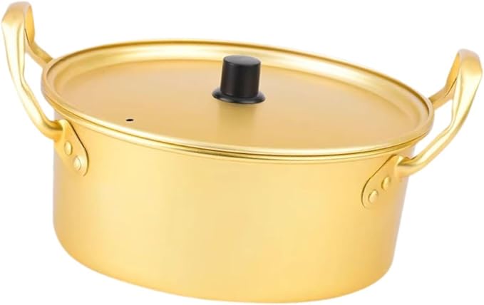 Korean Ramen Pot Kimchi Soup Pot Multipurpose Kitchen Cookware Aluminum Stockpot Korean Ramen Noodle Pot Seafood Troop Pot, 22cm