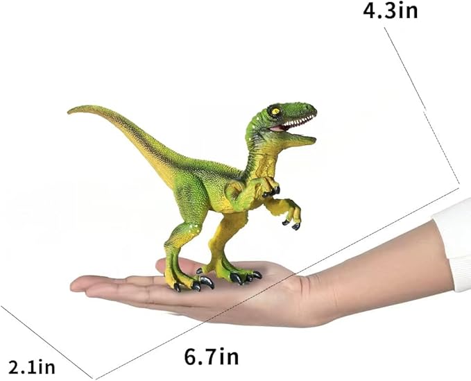 JR PARK 2Pcs Dinosaur Toys, 15.5″ Large Velociraptor Green Dinosaur Action Figure, Realistic Dinosaurs Toys Gifts for Boys Girls, Birthday Gifts Christmas Decor