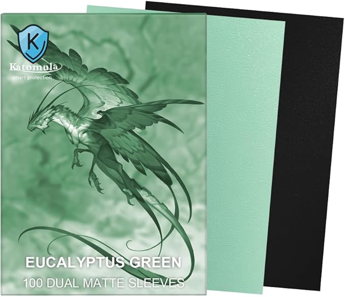 Eucalyptus Green Dual Matte Card Sleeves, Katomula Card Sleeves for MTG, Standard Card Sleeve for MTG, PKM, Flesh & Blood