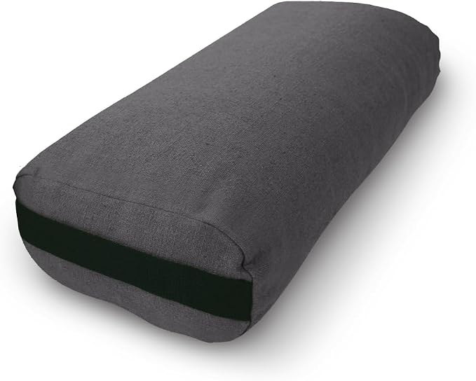 Bean Products Yoga Bolster - Made In The USA With Eco Friendly Materials - Round or Rectangular Support Cushions That Elevate Your Practice - Organic Hemp Cover