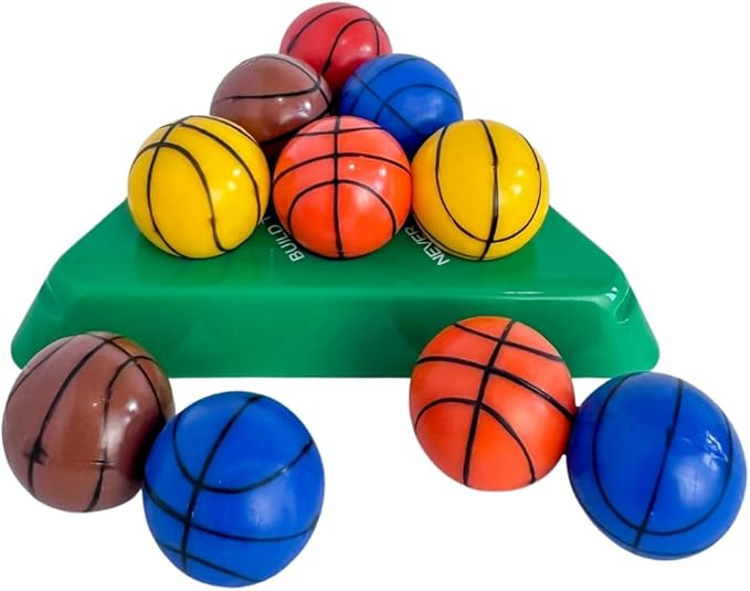 Smarts Pyramid™ 3-Layer Brain Teaser Puzzle – Sports Edition (Baseball, Basketball, Golf, Smiley) (Basketball)