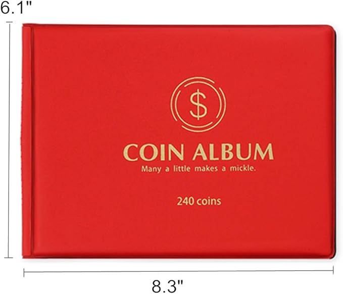 MUDOR Coin Collection Holder Album for Collectors, 240 Pockets Coin Collection Book Supplies