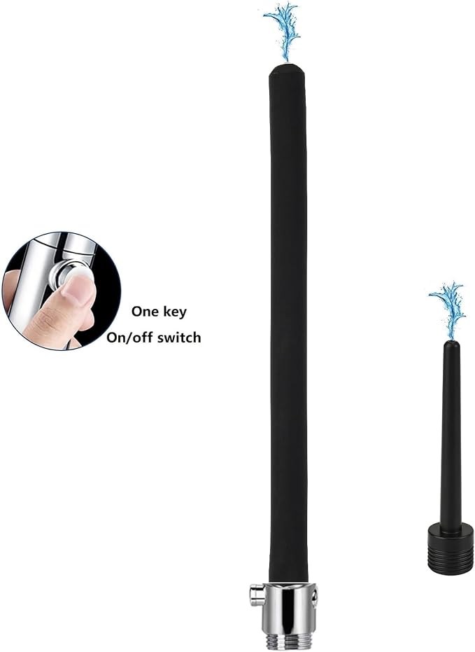 Shower Enema System with On/Off Switch, Shower Douche for Men and Women Portable Cleaner, Enema Nozzle Kit Cleaner Attachment