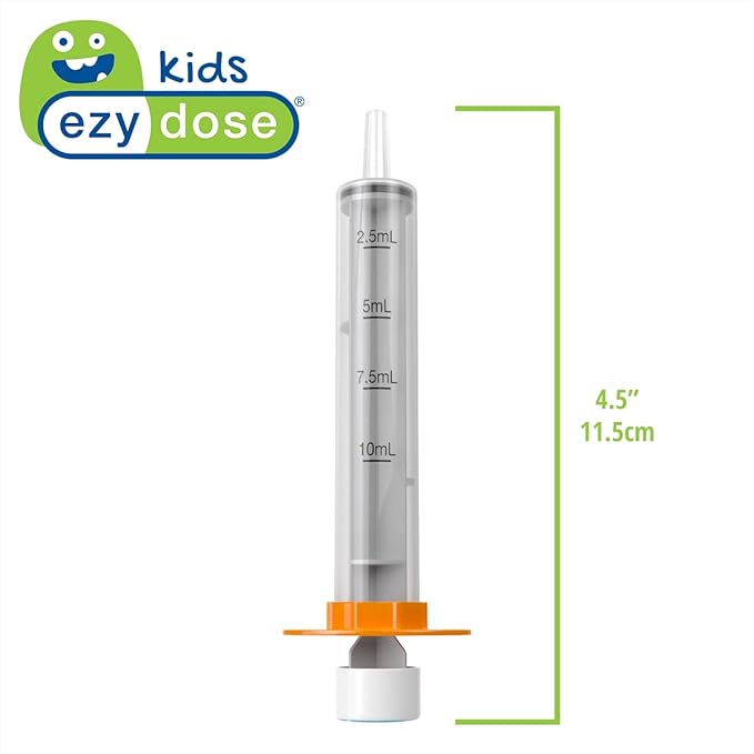 EZY DOSE Kids Baby Oral Syringe & Dispenser, True Easy Design for Liquid Medicine,Tylenol, Motrin, Easy to Administer, Accurate Dosing,10 mL/2 TSP Color Coded, BPA Free, Pack of 3