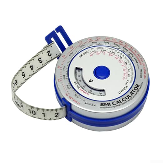 BMI Body Mass Index Tape Measure, Retractable Design with Lock Button, Plastic Material for Diet Fitness Tracking, 150cm/200cm Options(blue)