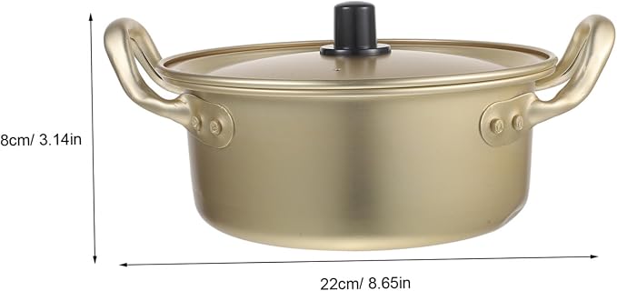 Tofficu Practical Aluminum Cooking Pot for Home Kitchen Multi-function Stew and Noodle Pot Open Fire Heating Ergonomic Design Easy to Clean