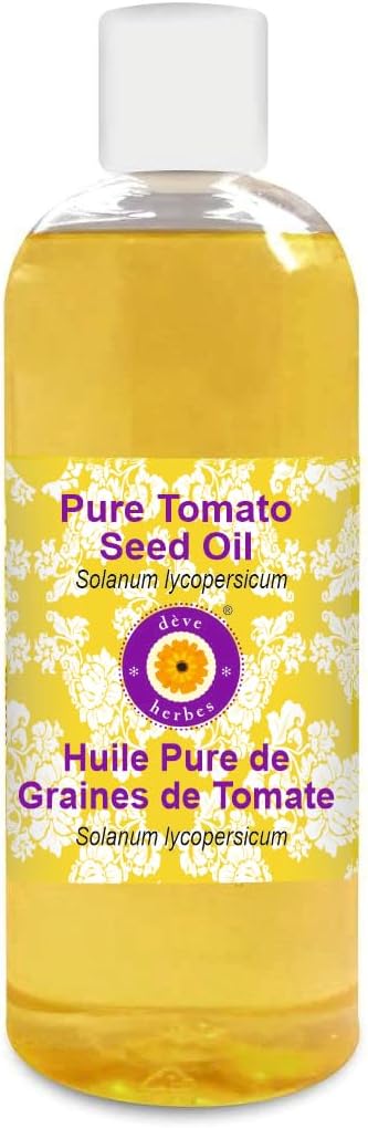 Deve Herbes Pure Tomato Seed Oil (Solanum lycopersicum) Cold Pressed 200ml (6.76 oz)