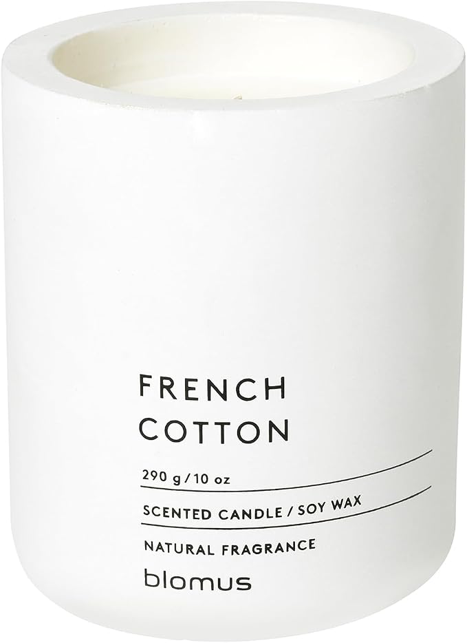Blomus Fraga Scented Candle Lily White L, Soy Wax Candle in Concrete Look