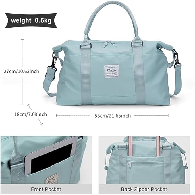 Travel Duffel Bag, Carry On Overnight Weekender Bags for Women | Travel Bag with Wet Pocket & Trolley Sleeve, For Spirit Airlines 18x14x8 Personal Item Bag