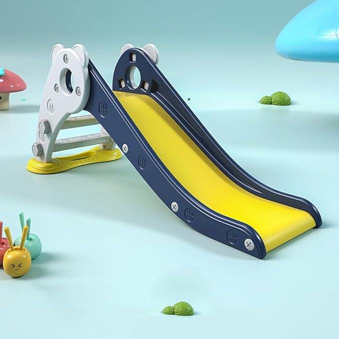 Toddler Slides for Age 1-3 Kids Baby Plastic Slides Indoor Playset Outdoor Playground Climber Freestanding Playset Game with UP and Slides Navy