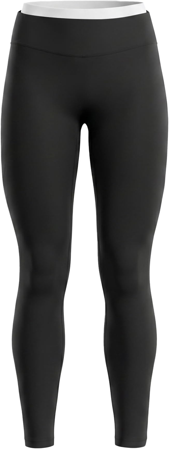 Aoxjox Women's High Waisted Workout Dual Core Leggings Color-Block Dual‑Layer Waist Buttery Soft Gym Yoga Pants 27"