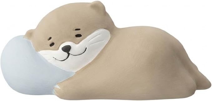 Passive Stone Diffuser, Cute Animal Series Aromatherapy Oil Diffuser for Tabletop Decor (1, Napping Otter)