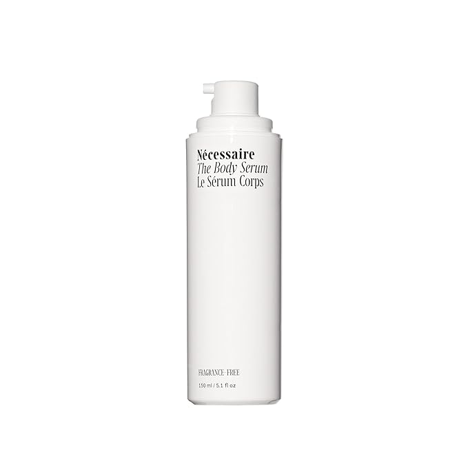 Nécessaire The Body Serum – Fragrance-Free Hyaluronic Acid Body Serum for Women+ Men. Niacinamide Firming Body Lotion – Fast-Absorbing for Sensitive + Eczema-Prone Skin. 150 ml / 5.1 fl oz.