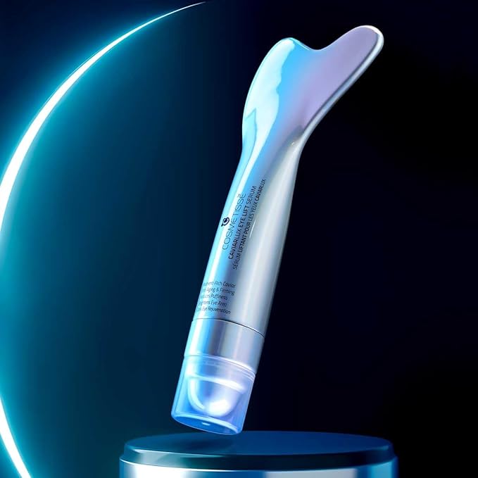 Cosmetisse CaviarLux Eye Lift Serum with Caviar Extract & Snail Filtrate – Anti-Aging Eye Serum for Fine Lines, Puffiness & Dark Circles – Hydrating, Firming Under-Eye Treatment with Gua Sha