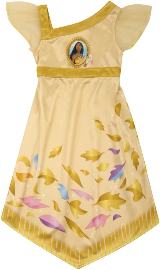 Disney Girls' Princess Dress Nightgown, Fantasy Gown, Soft & Cute Pajamas for Kids