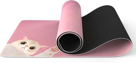FOLAI Extra Thick Yoga Mat 6mm，pilates mat thick - Non-Slip Exercise Mat for HIIT, Pilates & Home Workouts & Workout with Free Carry Strap