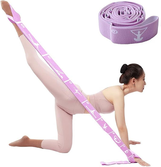 Yoga Strap with 10/12 Loops - Multi-Functional Stretch Band for Pilates, Dance, Gymnastics, Physical Therapy, Flexibility & Resistance Training, Ballet, Latin Workouts