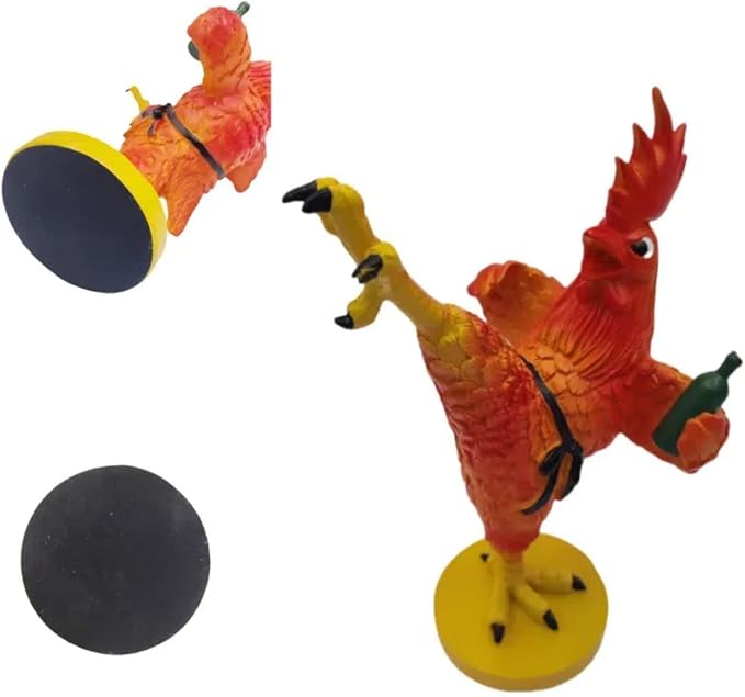 CONG 1pcs Large Handmade Resin Rooster Sculpture, Kung Fu Style Lifelike Figurine, Home Decor for Living Room & Foyer