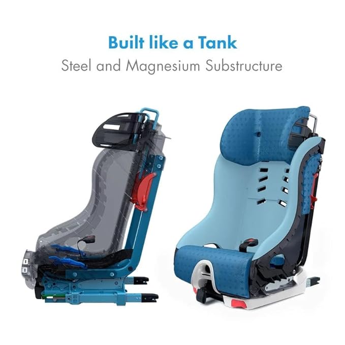 Clek Foonf Convertible Car Seat with Rigid Latch, Crumple Zone Safety System, Adjustable Headrest, Reclining Design, Anti-Rebound Bar & Flame Retardant-Free (Mammoth Ziip)