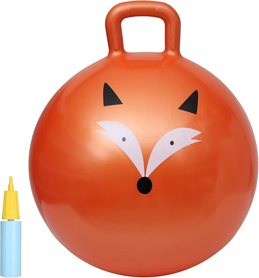 INPANY Hopper Ball, 18 Inches Bouncy Ball with Handles, Bouncing Bounce Balls Hopper, Inflatable Jumping Hopping Toys for Kids Ages 3-6, Hoppity Hop Girls Boys Gifts, Pump Included