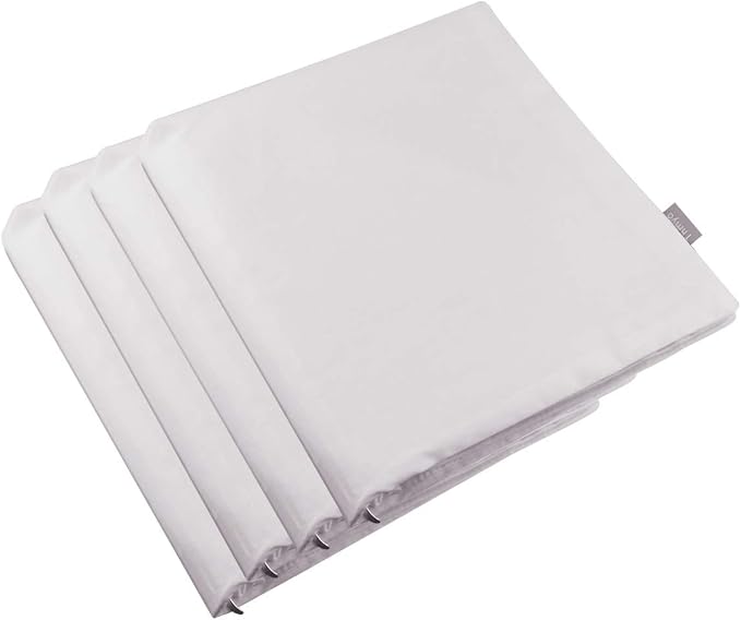 Thmyo 4-Pack 100% Cotton Comfortable Solid Decorative Throw Pillow Case Square Cushion Cover Pillowcase Sublimation Blank Pillow Covers DIY Throw Pillowcase(16x16 inch/ 40x40cm,Light Silver Grey)